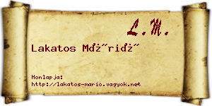 Lakatos Márió névjegykártya