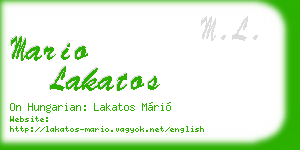 mario lakatos business card